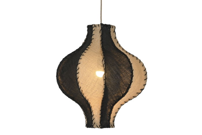 DKD Home Decor Lámpara de Techo Yute y Hierro Bicolor