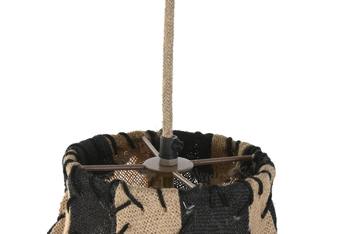 DKD Home Decor Lámpara de Techo Yute y Hierro Bicolor