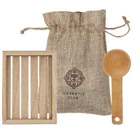 Cosmetic Club Juego De 3 Piezas Sales De Baño Con Rosa Y Miel Incluye Bandeja Y Cuchara De Madera