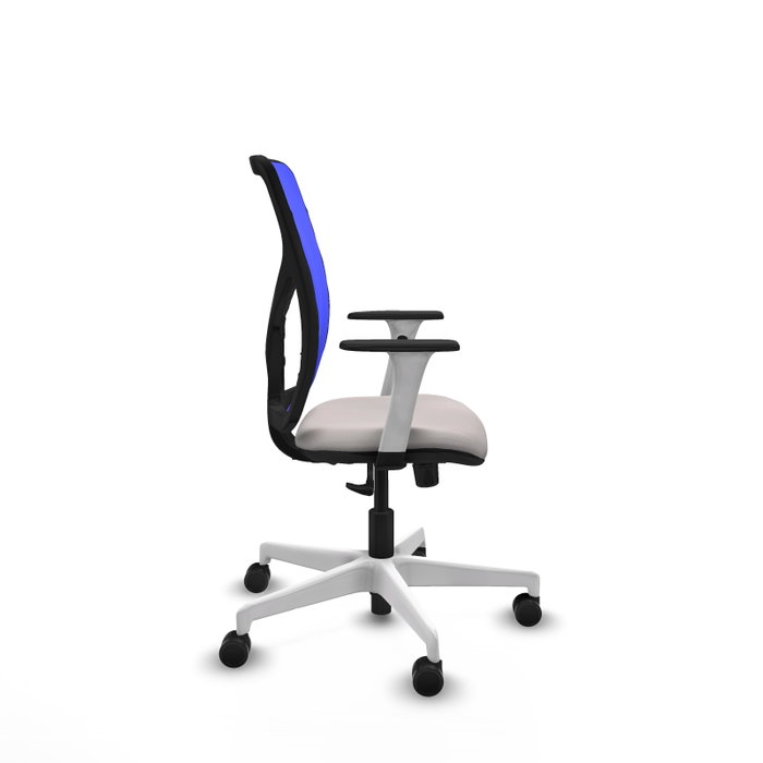 PIQUERAS Y CRESPO Silla de oficina Motilla con mecanismo Sincro, Azul y Blanco