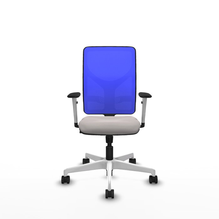 PIQUERAS Y CRESPO Silla de oficina Motilla con mecanismo Sincro, Azul y Blanco