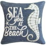 DKD Home Decor Cojín Bordado Azul y Blanco 45x15x45 cm (Pack de 2)