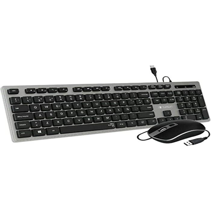 Subblim Teclado Combo Wired Ergo Keys Silent Flat HQ Grey