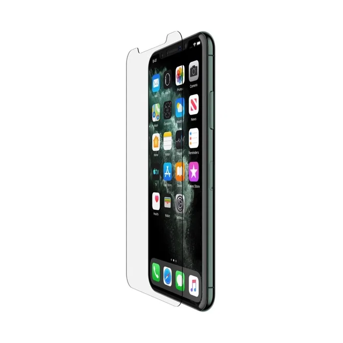 Belkin InvisiGlass Protector de pantalla antibacteriano para iPhone 11 Pro/XS/X - Resistente a golpes y rayones, Transparente, 1 unidad Belkin InvisiGlass Protector de pantalla antibacteriano para iPhone 11 Pro/XS/X - Resistente a golpes y rayones, Transparente, 1 unidad