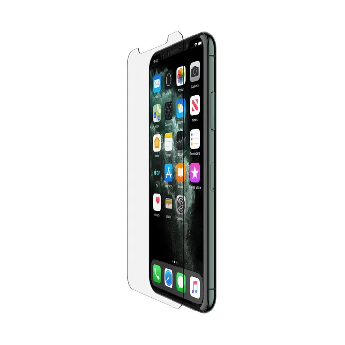 Belkin InvisiGlass Ultra Protector de Pantalla Cristal Templado 9H para Apple iPhone 11 Pro, iPhone XS, iPhone X - Transparente, Antibacteriano, Resistente a Golpes y Rayones