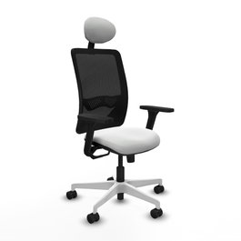 PIQUERAS Y CRESPO Silla de oficina Zulema con mecanismo Sincro, Blanco y Negro