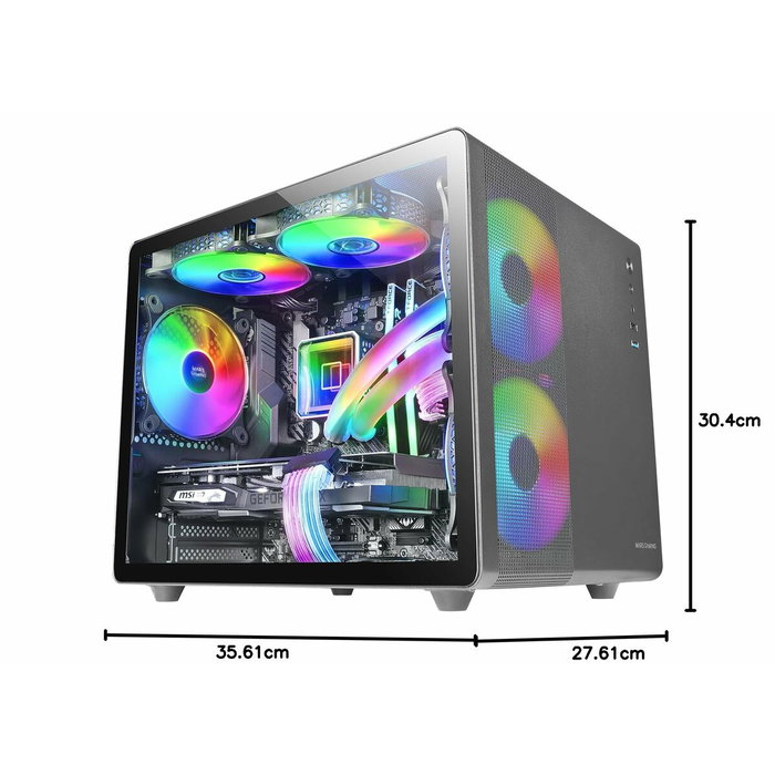 Mars Gaming MC-400 Minitorre con Cristal Templado y Ventilación FRGB