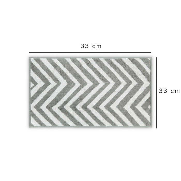Mijölnir Chevron Yarn Dyed Toalla de Aseo - Blanco, Gris | 100% Algodón Suave y Absorbente, 500 gr/m², 33x33cm