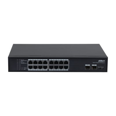 Dahua (DH-PFS3218-16GT-135) Switch L2 PoE 16 Puertos Gigabit Ethernet + 2 Puertos SFP 135W Dahua (DH-PFS3218-16GT-135) Switch L2 PoE 16 Puertos Gigabit Ethernet + 2 Puertos SFP 135W