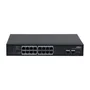 Dahua Technology PFS3218-16GT-135 Switch PoE No Administrado, 16 Puertos Gigabit Ethernet, 2 Uplinks SFP, Potencia PoE 135W, Capa L2, Negro, Montaje en Rack y Pared