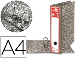 Liderpapel Archivador de Palanca A4 Classic Red Cartón Entrecolado Gris 80mm Compresor Metálico