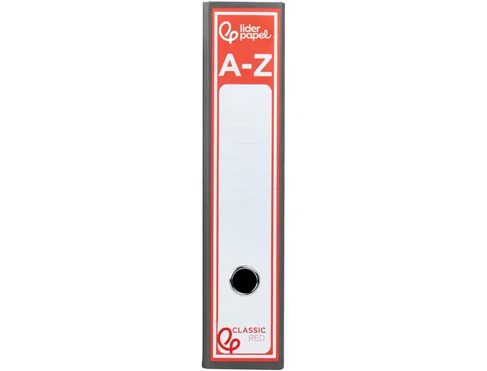 Liderpapel Archivador de Palanca A4 Classic Red Cartón Entrecolado Gris 80mm Compresor Metálico