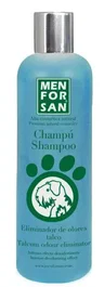 Bilper Menforsan Champú Eliminador de Olores Talco 300 mL para Mascotas - Champú Neutro con Colágeno, Revitalizante e Hidratante