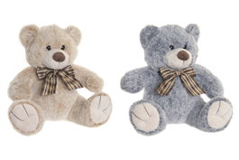 DKD Home Decor Set de 2 Peluches de Oso Beige y Gris