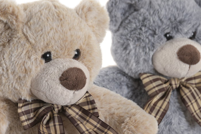DKD Home Decor Set de 2 Peluches de Oso Beige y Gris