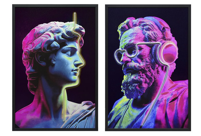 DKD Home Decor Cuadro Moderno Rosa Negro 93 x 63 x 3 cm (2 Unidades) DKD Home Decor Cuadro Moderno Rosa Negro 93 x 63 x 3 cm (2 Unidades)