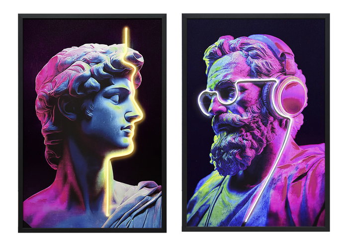 DKD Home Decor Cuadro Moderno Rosa Negro 93 x 63 x 3 cm (2 Unidades) DKD Home Decor Cuadro Moderno Rosa Negro 93 x 63 x 3 cm (2 Unidades)