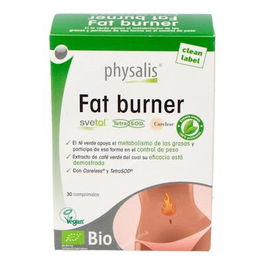 PHYSALIS Fat Burner 30 Comp. Bio, Quemagrasas con Extracto de Té Verde, Café Verde y Schisandra para Control de Peso