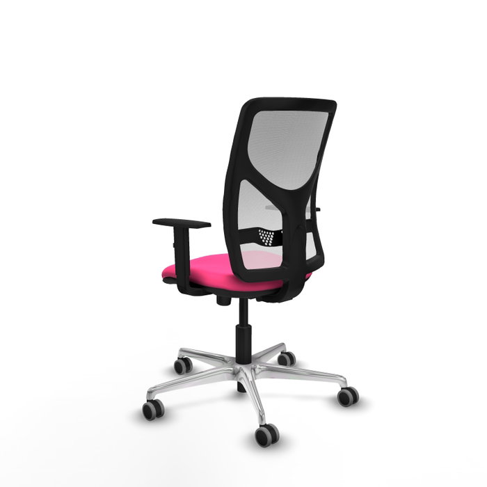 PIQUERAS Y CRESPO Silla de oficina Motilla Rosa y Blanco con mecanismo Sincro