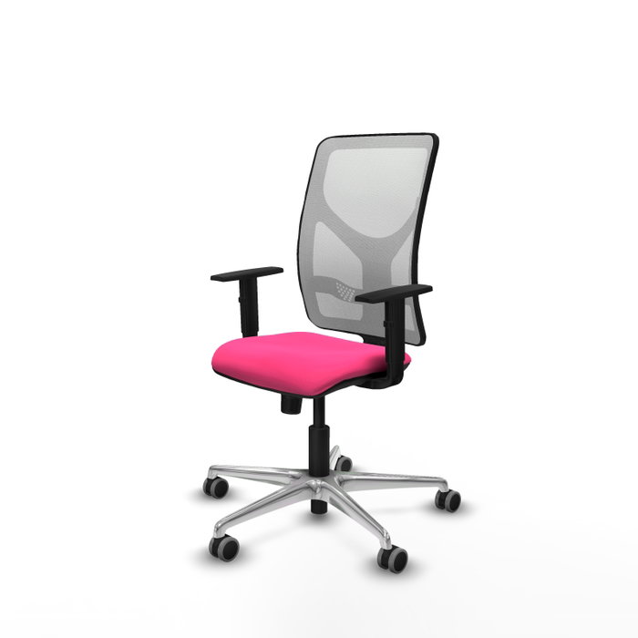 PIQUERAS Y CRESPO Silla de oficina Motilla Rosa y Blanco con mecanismo Sincro
