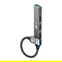 Goobay 74456 Hub USB Slim 4 Puertos (3 USB 2.0 + 1 USB 3.2 Gen 1), 5 Gbit/s, Aluminio Gris Claro, 0.1 m Cable
