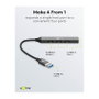 Goobay Slim 4-Port USB-Hub 74456 Gris claro