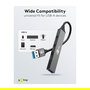 Goobay 74456 Hub USB Slim 4 Puertos (3 USB 2.0 + 1 USB 3.2 Gen 1), 5 Gbit/s, Aluminio Gris Claro, 0.1 m Cable
