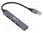 Goobay Slim 4-Port USB-Hub 74456 Gris claro