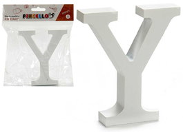 Pincello Letra Y Madera Blanca 2 cm x 16 cm x 14.5 cm (Set de 24)