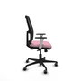 Silla Alfera Elegante y funcional, ideal para oficina con respaldo fijo, apoyo lumbar regulable, brazos blancos y mecanismo Sincro/Traslack, soporta hasta 120 Kg