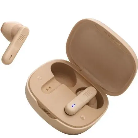 JBL Auriculares Bluetooth Wave Flex Beige con Estuche de Carga y Sonido Deep Bass, Autonomía de hasta 32 Horas, Modelo JBLWFLEXBEG