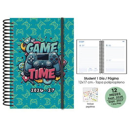 Senfort Agenda Escolar Student Decorada Gamer Turquesa (2026-27)