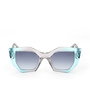 GUESS GU7897 Gafas de Sol Mujer - Montura Turquesa, Cristal Azul Degradado, Forma Geométrica 50 mm, Patilla 140 mm