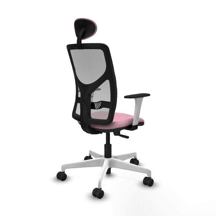 PIQUERAS Y CRESPO Silla de oficina Motilla con mecanismo Sincro, Rosa y Gris