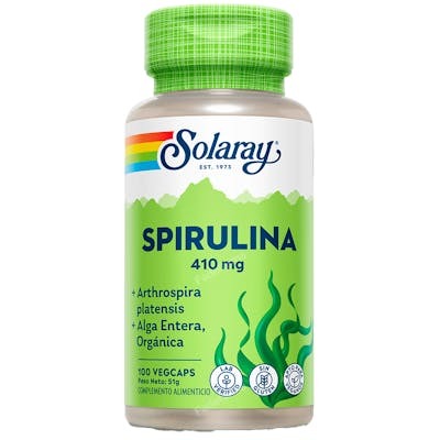 Solaray Espirulina 410 mg 100 cápsulas vegetales