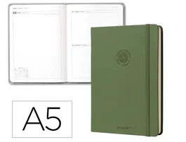 Liderpapel Agenda Oficina Antartik 2027 Verde A5 Bilingüe