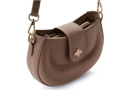 Lucky Bees Bolsa de Hombro Dark Mink Cuero de Polivinilo Bolso Elegante y Sofisticado para Mujer