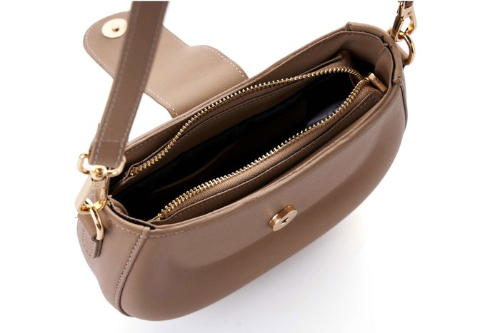 Lucky Bees Bolsa de Hombro Dark Mink Cuero de Polivinilo Bolso Elegante y Sofisticado para Mujer