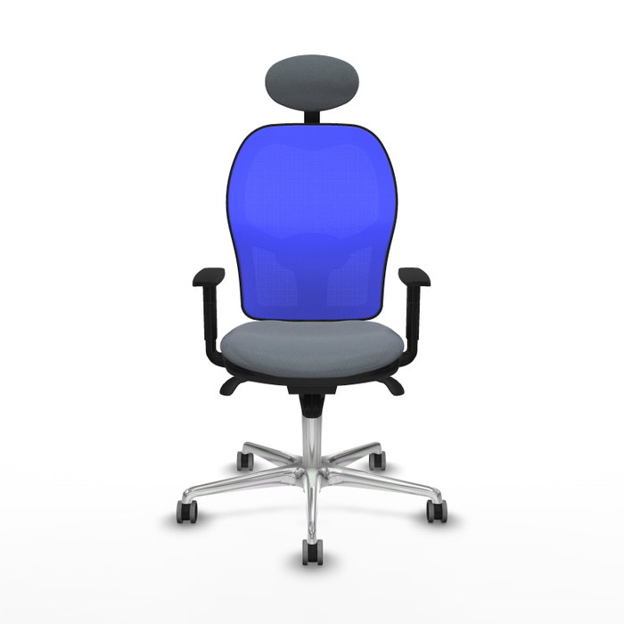 PIQUERAS Y CRESPO Silla de oficina Jorquera con mecanismo Sincro, tela gris y malla azul