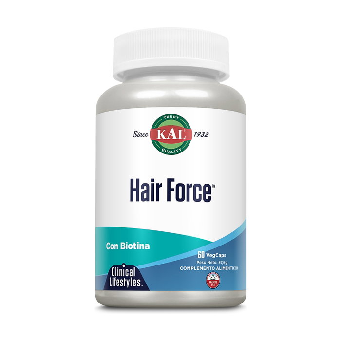 Kal Hair Force 60 Cápsulas - Complemento Nutricional para Cabello, Evita Caída y Debilitamiento Kal Hair Force 60 Cápsulas - Complemento Nutricional para Cabello, Evita Caída y Debilitamiento