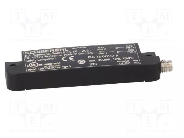 SCHMERSAL BNS 36 Interruptor de seguridad magnético NC x2 IP67