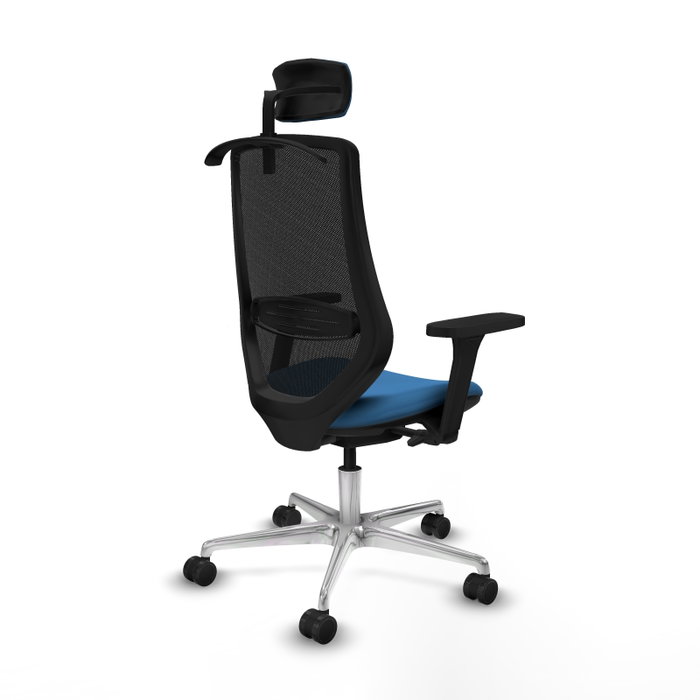 PIQUERAS Y CRESPO Silla de oficina Mardos con mecanismo Sincro/Traslack, Azul claro y Negro
