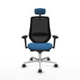 PIQUERAS Y CRESPO Silla de oficina Mardos con mecanismo Sincro/Traslack, Azul claro y Negro