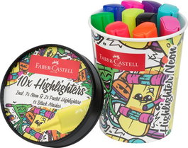 Marcador Fluor Faber-Castell Textliner 46  Vaso De Helado  Pack De 10