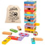 WOOMAX Juego Torre Bloques + Domino Madera Spidey Marvel para Niños +4 Años 52 Piezas