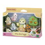 Sylvanian Families Familia Pájaro Cítrico 5860 - Set con 4 Figuras, Mamá y 3 Bebés, Árbol de Naranjas, Carro y Accesorios