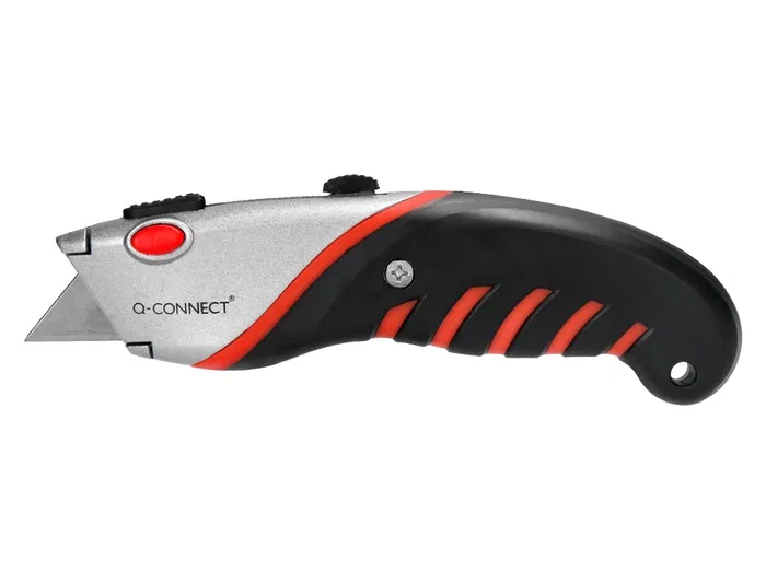 Q-connect XD-8300 Cúter Metálico de Aleación de Aluminio Ancho, Cuchilla 19 mm, Mango Caucho, Incluye 2 Cuchillas Repuesto, Blíster 1 Unidad Q-connect XD-8300 Cúter Metálico de Aleación de Aluminio Ancho, Cuchilla 19 mm, Mango Caucho, Incluye 2 Cuchillas Repuesto, Blíster 1 Unidad