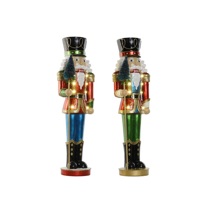 DKD Home Decor Set de 2 Cascanueces LED de Resina 70cm Multicolor