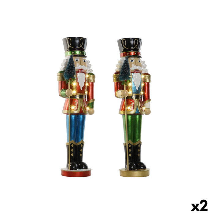DKD Home Decor Set de 2 Cascanueces LED de Resina 70cm Multicolor