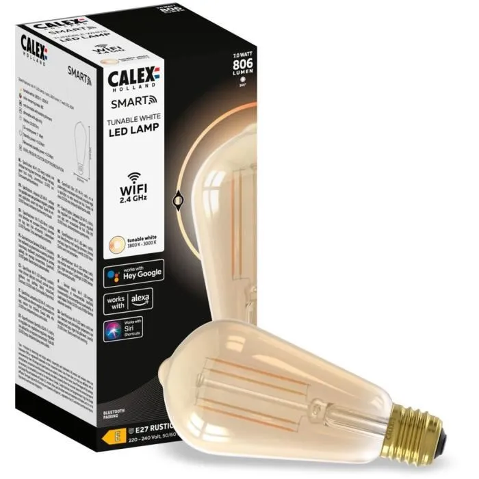 Calex Edison ST64 Bombilla de filamento LED Ámbar E27